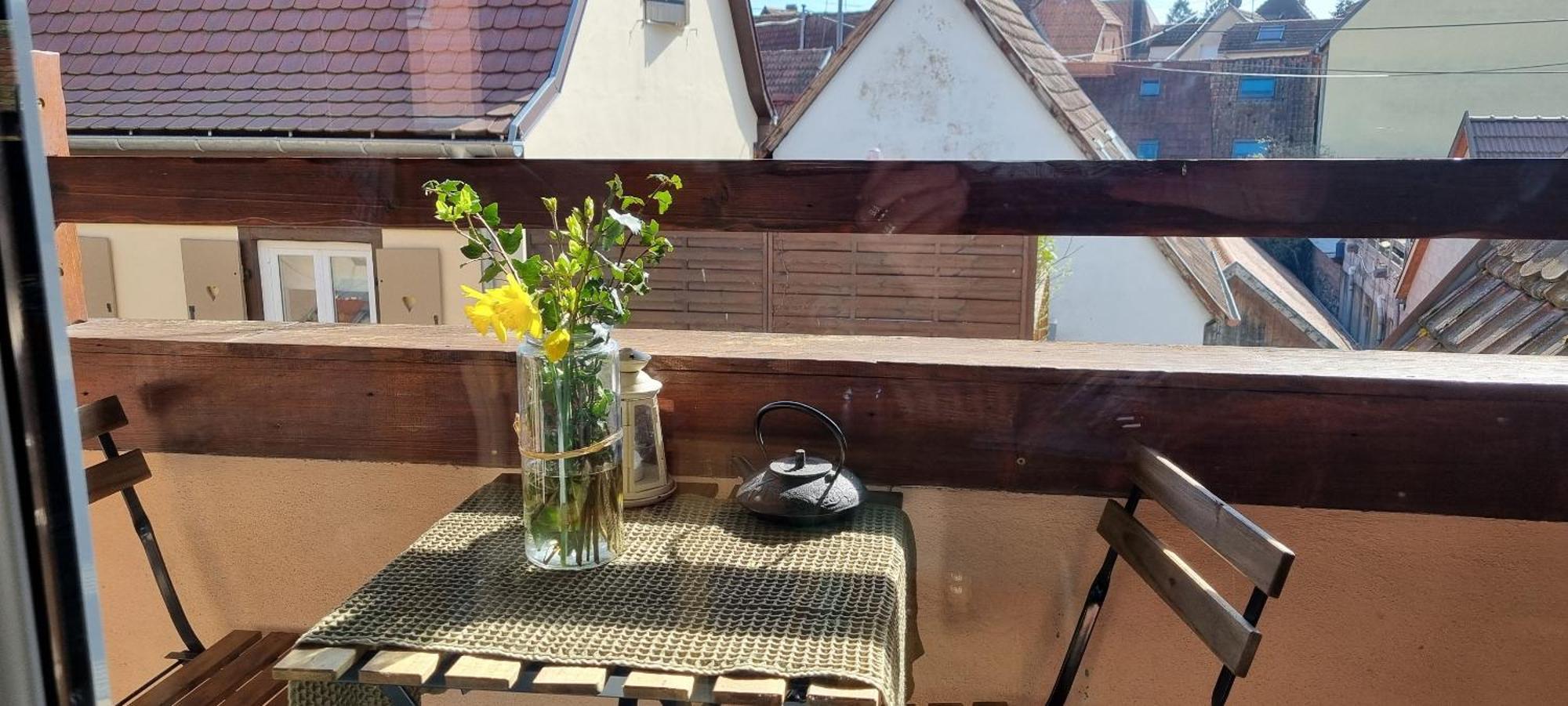 Ferienwohnung Au-Dessus Des Toits Plein Centre Avec Vue Sur Les Vignes Barr Exterior foto